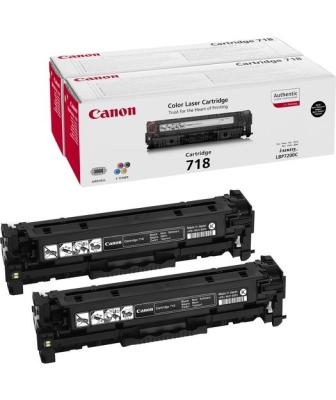 Canon CRG-718BK (2662B005) Black Original Toner Dual Pack - LBP7200 (T7920) - Thumbnail