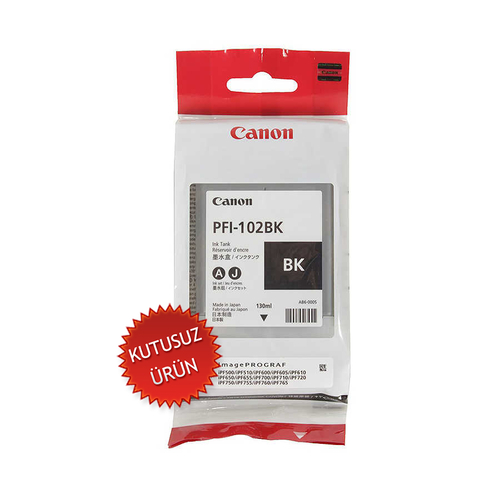 Canon PFI-102BK (0895B001) Black Original Cartridge - IPF500 / IPF600 (Without Box)