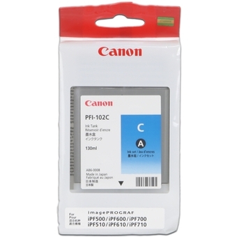 Canon PFI-102C (0896B001) Cyan Original Cartridge - IPF500 / IPF600 (T2267)