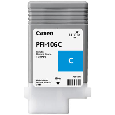 Canon PFI-106C (6622B001) Cyan Original Cartridge - IPF6300 / IPF6400 (T7458) - CANON