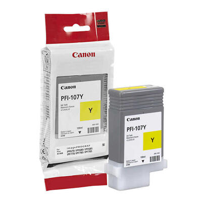 CANON - Canon PFI-107Y (6708B001) Sarı Orjinal Kartuş - iPF680 / iPF685 (T6572)