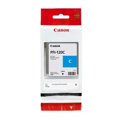 Canon PFI-120C (2886C001) Cyan Original Cartridge - TM-200 / TM-205 (T13354) - 2