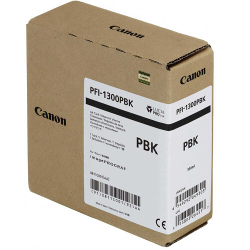 Canon PFI-1300PBK (0811C001) Fotoğraf Siyahı Orjinal Mürekkep Kartuş 330 ml. - 1