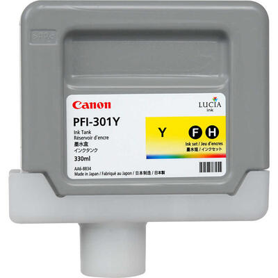 CANON - Canon PFI-301Y (1486B001) Yellow Original Cartridge 330 Ml. - iPF8000 / iPF8100 (T13129)