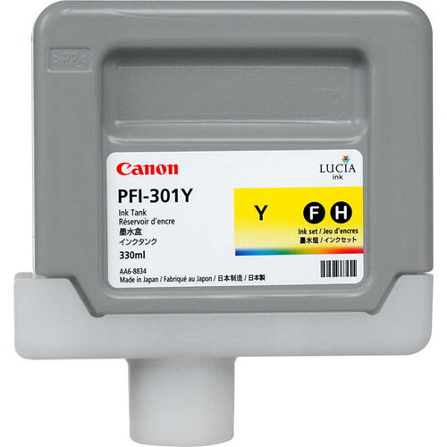 Canon PFI-301Y (1486B001) Yellow Original Cartridge 330 Ml. - iPF8000 / iPF8100 (T13129)