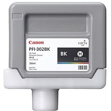 Canon PFI-302BK (2216B001AA) Black Original Cartridge 330 Ml. - iPF8000 / iPF8100 (T2491) - 2