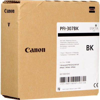 CANON - Canon PFI-307BK (9811B001) Black Original Cartridge - iPF830 / iPF840 (T11490)