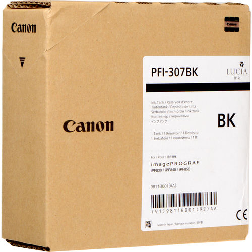 Canon PFI-307BK (9811B001) Siyah Orjinal Kartuş - iPF830 / iPF840 (T11490)