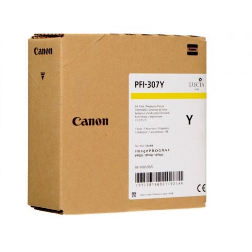 Canon PFI-307Y (9814B001) Sarı Orjinal Kartuş - iPF830 / iPF840 (T10939)