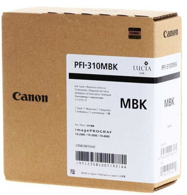Canon PFI-310MBK (2358C001) Matte Black Original Cartridge - TX-2000 / TX-3000 (T12655) - 3
