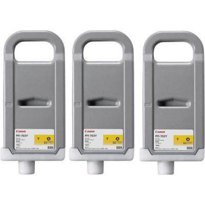 Canon PFI-703Y (2966B003) Sarı Orjinal Kartuş 3lü Paket - IPF 810 - CANON