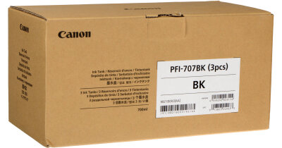 Canon PFI-707BK (9821B003) 3lü Paket Siyah Orjinal Kartuş - iPF830 / iPF840 - CANON