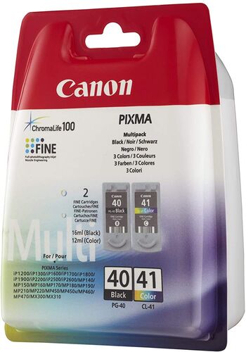 Canon PG-40 / CL-41 (0615B043) Black+Color Dual Pack Original Cartridge - iP1200 / iP1300 (T13785)
