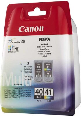Canon PG-40 / CL-41 (0615B043) Black+Color Dual Pack Original Cartridge - iP1200 / iP1300 (T13785) - 2