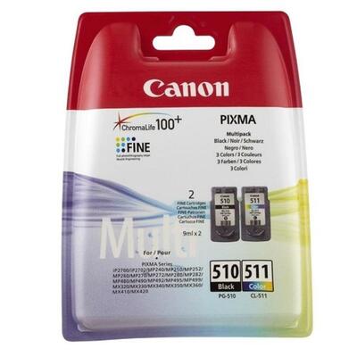 CANON - Canon PG-510 / CL-511 (2970B010AA) Multipack Cartridge Set Black+Color - MP260 / MX320 (T2755)