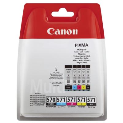 CANON - Canon PGI-570 / CLI-571 (0372C004) PGBK CMYBK MultiPack Orjinal Kartuş - MG5750 / MG5751 (T10889)