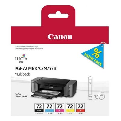 Canon PGI-72 MBK /CMYR (6402B009AA) Multipack Orjinal Kartuş - Pixma Pro-10 (T1857)