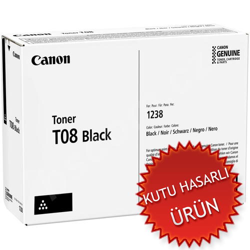 Canon T08 (3010C006) Black Original Toner - LBP1238 / MF1238 (Damaged Box) (T17836)