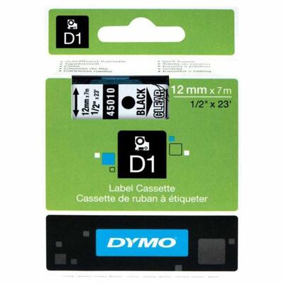 DYMO - Dymo 45010 Şeffaf Üzerine Siyah Etiket Şeridi (T15869)