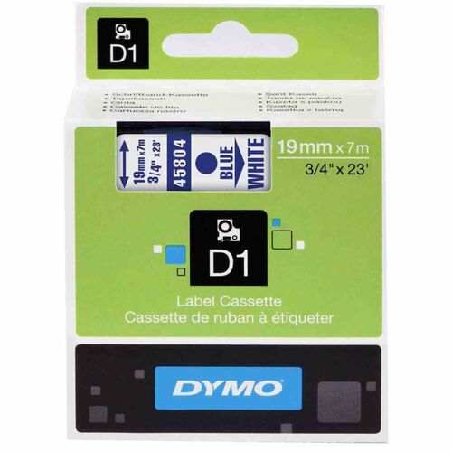 Dymo 45804 D1 Beyaz-Mavi Yedek Şerit 19mm x 7m (T16350)