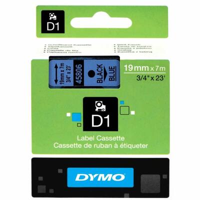 Dymo 45806 D1 Blue Black Spare Strip 19mm x 7m - DYMO