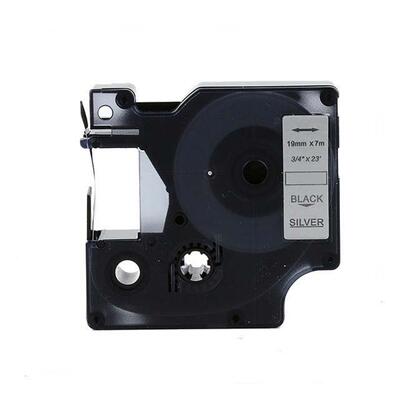 Dymo 45812 Black Silver D1 Replacement Strip 19mm x 7mt - DYMO