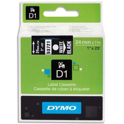 DYMO - Dymo 53721 Siyah Beyaz D1 Yedek Şerit 24mm x 7mt