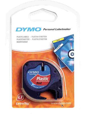Dymo 91203 Beyaz Üzerine Kırmızı Şerit 12mm x 4m (T16290) - DYMO