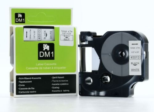 Dymo D1 45013 Black On White Compatible Label Ribbon 12mm x 7m