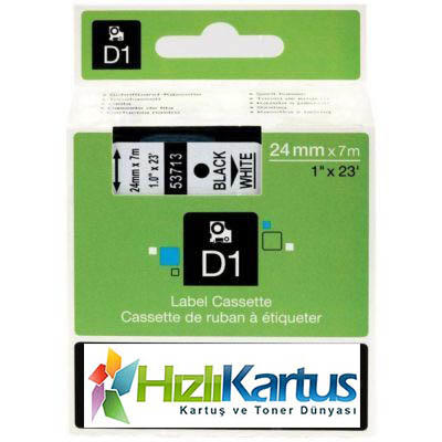 Dymo D1 53710 Black On Transparent Compatible Label Ribbon 24mm x 7m - DYMO
