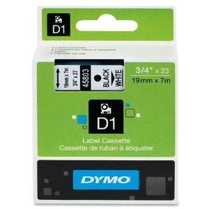 Dymo D1 Backup Ribbon (45803) 19mm x 7m White/Black Label Ribbon