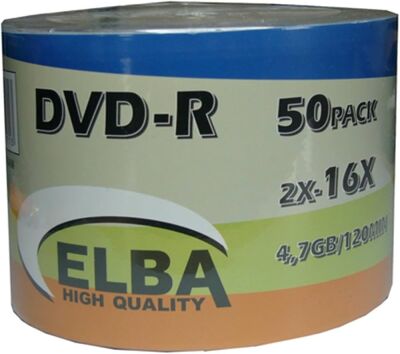 Elba DVD-R 4.7GB/120MIN 16x Printable 50li Shrink - Elba
