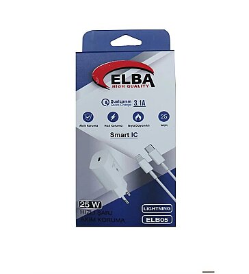 Elba ELB05-PD-25WIOS 25 W Lightning Kablolu Hızlı Şarj Aleti - Elba