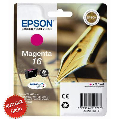 EPSON - Epson C13T16234020 (16) Magenta Original Cartridge - WF-2010 (Without Box)