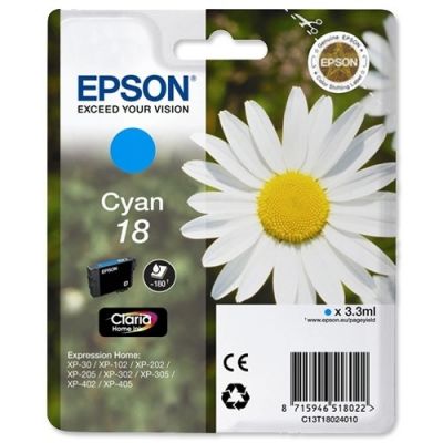 Epson C13T18024020 (18) Cyan Original Cartridge - XP-202 