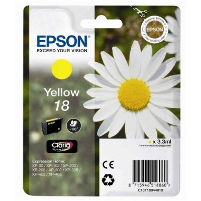 Epson C13T18044020 (18) Yellow Original Cartridge - XP-202 