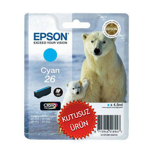EPSON - Epson C13T261240 (26) Cyan Original Cartridge - XP-600 (Without Box)