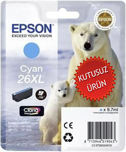 EPSON - Epson C13T263240 (26XL) Cyan Original Cartridge - XP-600 (Without Box)