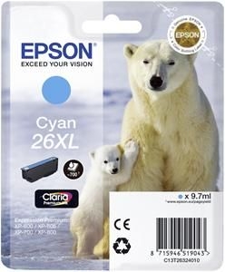 Epson C13T263240 (26XL) Cyan Original Cartridge - XP-600 - 1