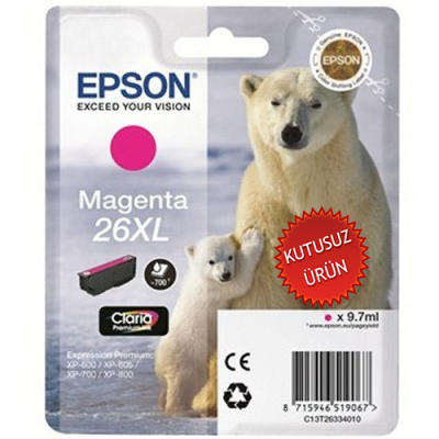 EPSON - Epson C13T263340 (26XL) Magenta Original Cartridge - XP-600 (Without Box)