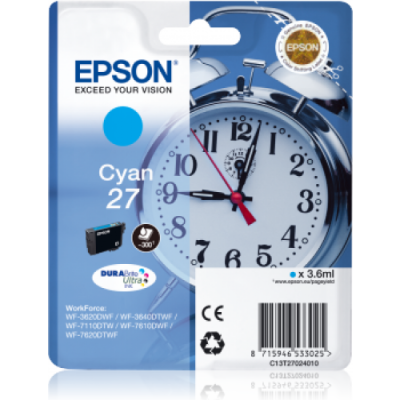 EPSON - Epson C13T27024020 (27) Cyan Original Cartridge - WF-3620