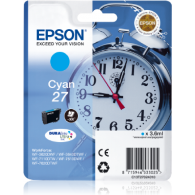 Epson C13T27024020 (27) Cyan Original Cartridge - WF-3620 - 1
