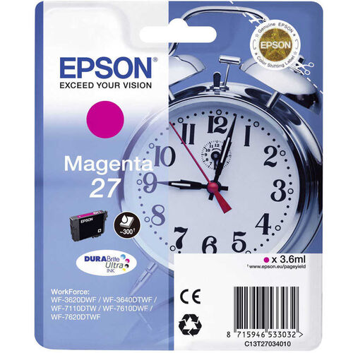 Epson C13T27034020 (27) Magenta Original Cartridge - WF-3620