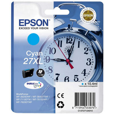 EPSON - Epson C13T27124020 (27XL) Cyan Original Cartridge - WF-3620