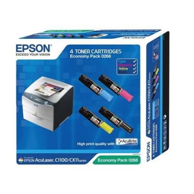 Epson C13S050268 4lü Set Orjinal Toner - C1100 / CX11 (T5613)