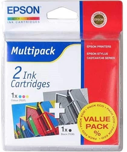 Epson C13T036140BA (T036 / T037) 2li Paket Orjinal Kartuş - Stylus C42 - 1