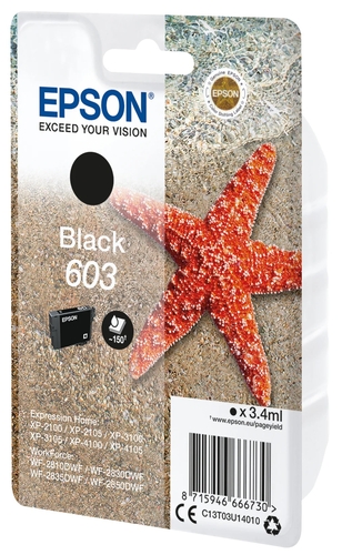 Epson C13T03U14020 (603) Black Original Cartridge - XP-2100 / XP-2105