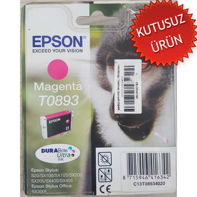 EPSON - Epson C13T08934020 (T0893) Magenta Original Cartridge - Stylus SX105 (Without Box)