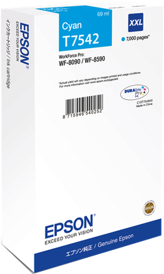 Epson C13T754240 (T7542) Cyan Original Cartridge - WF-8090 / WF-8590 - 1