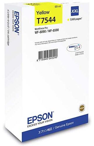 Epson C13T754440 (T7544) Yellow Original Cartridge - WF-8090 / WF-8590 